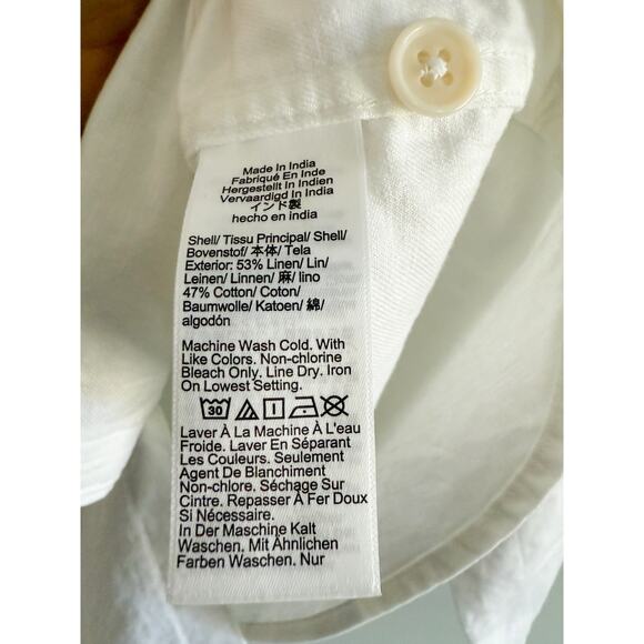 J.Crew | NWT Men's Linen-cotton blend twill workshirt in White | Sz M - Picture 8 of 11